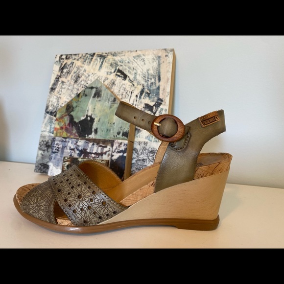 Pikolinos Leather Wedge Sandals - Picture 3 of 5